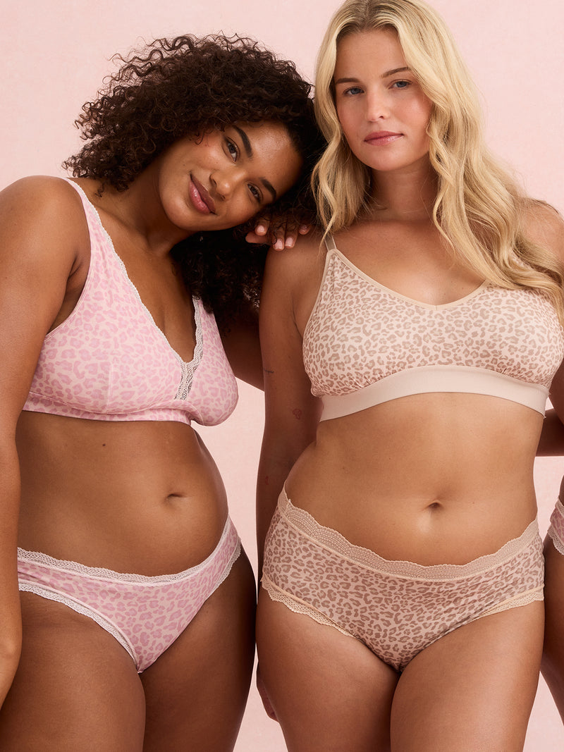 Lace Plunge Bra - Pink-a-boo Leopard Charming Garment Enterprises Co