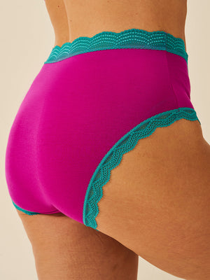 High Rise Brief - Electric Fuchsia & Teal