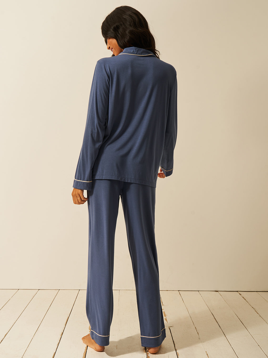 Long Pajama Set - Indigo & Buttercream Wholegood Inter-United Ltd