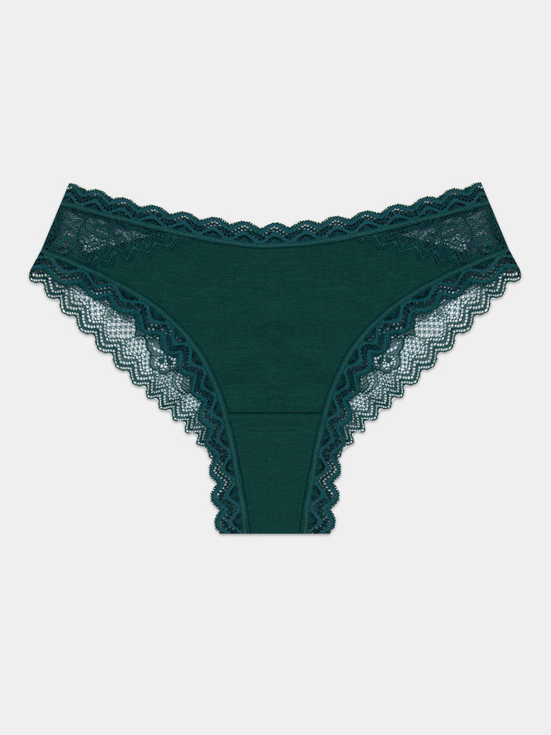 Eco Lace Brazilian Brief - Alpine Green Hop Lun Limited