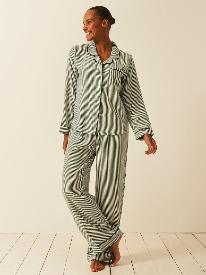 Soft Brushed Woven Pajama Top - Alpine Stripe Fast Track Sourcing FZC LLC