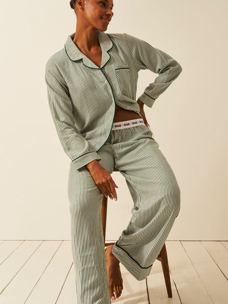 Soft Brushed Woven Pajama Top - Alpine Stripe Fast Track Sourcing FZC LLC