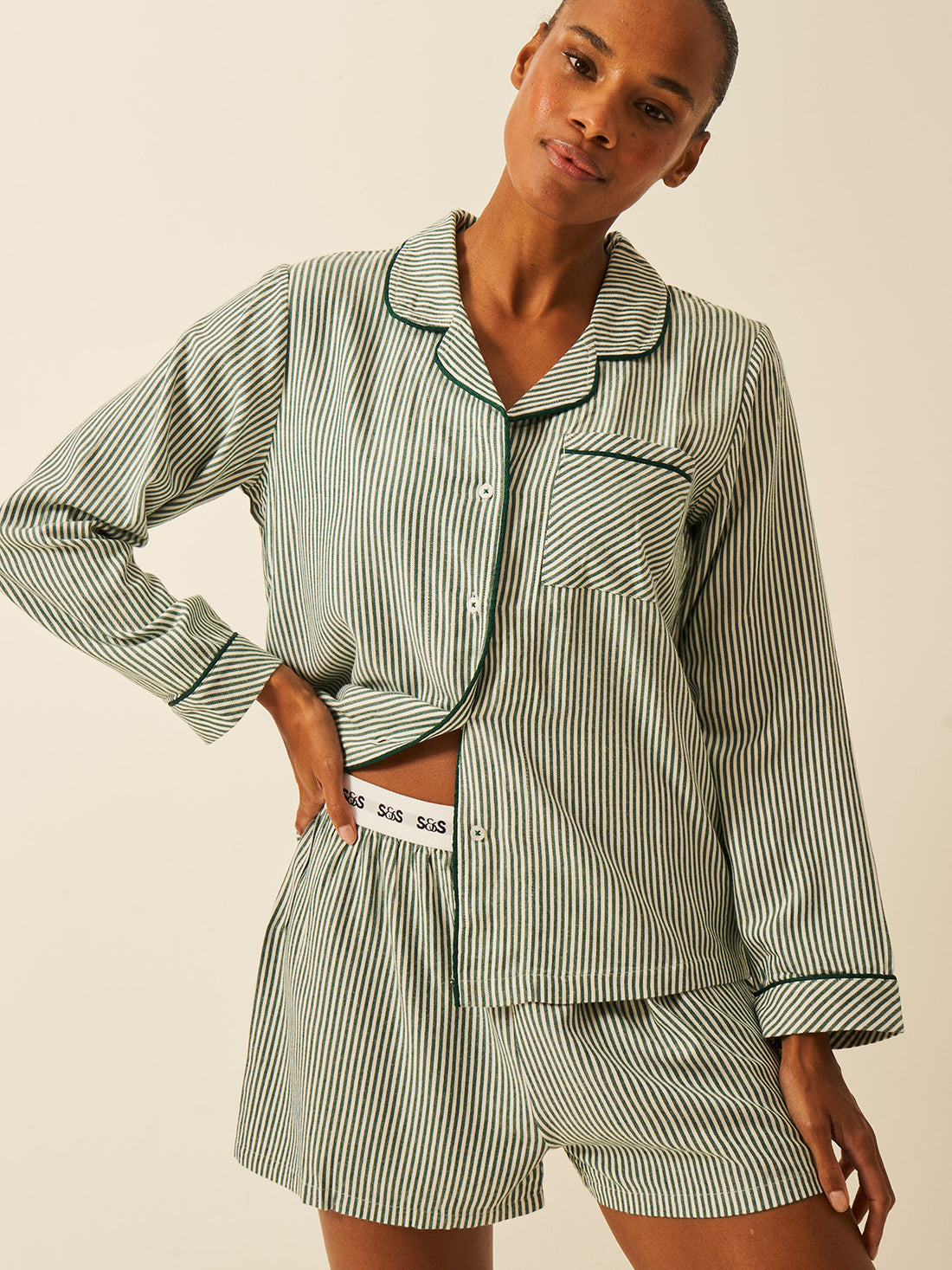 Soft Brushed Woven Pajama Shorts - Alpine Stripe Fast Track Sourcing FZC LLC