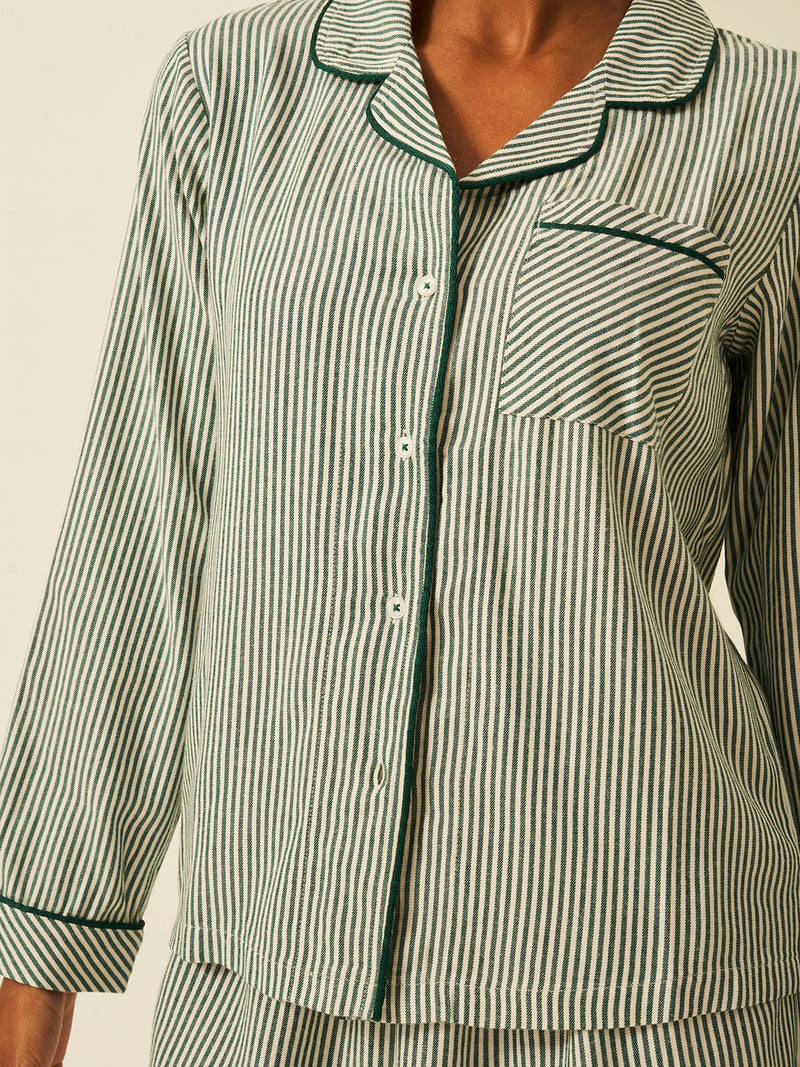 Soft Brushed Woven Pajama Top - Alpine Stripe Fast Track Sourcing FZC LLC