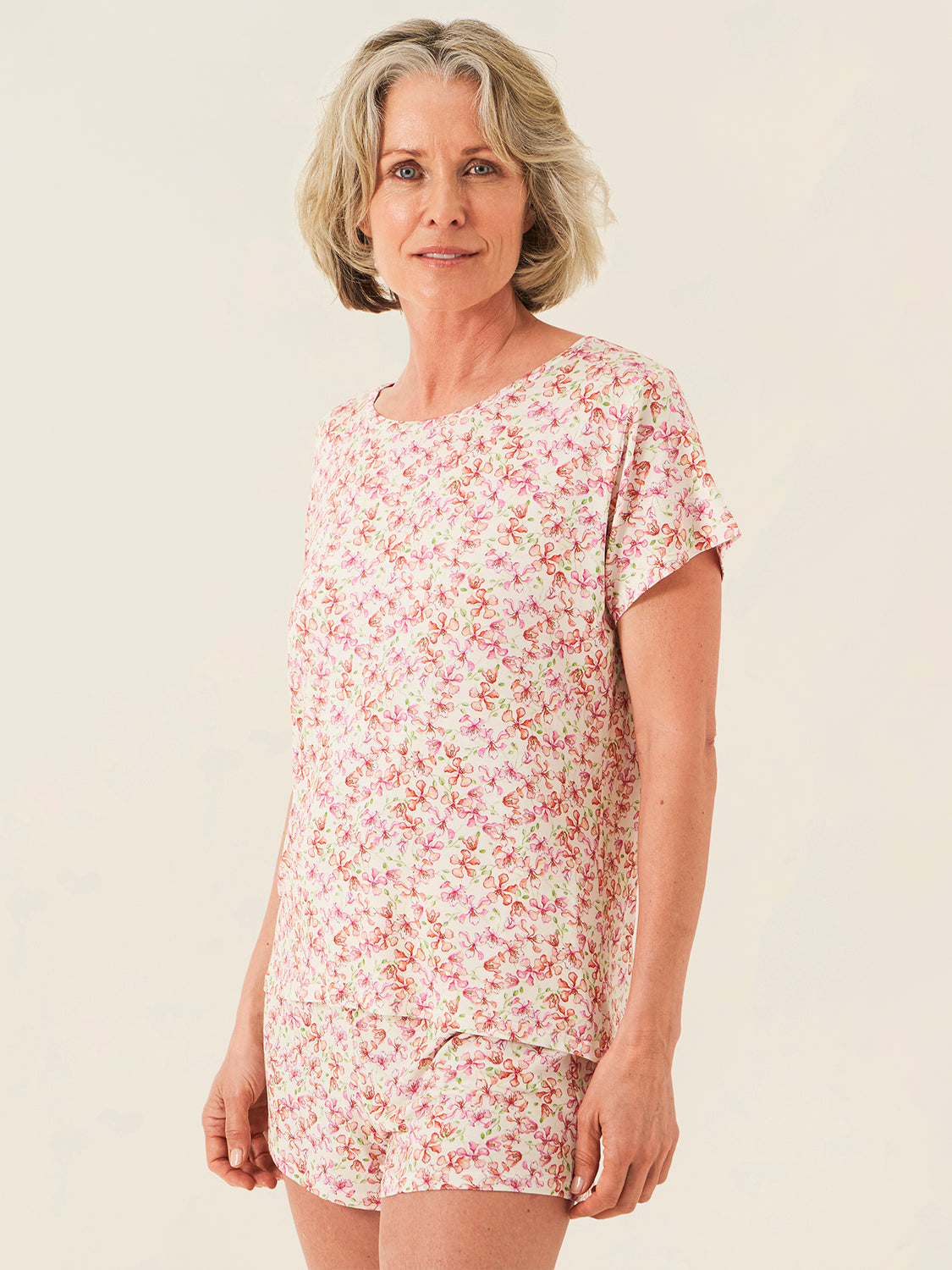 T-shirt & Short Pajama Set - Antique Floral Charming Garment Enterprises Co