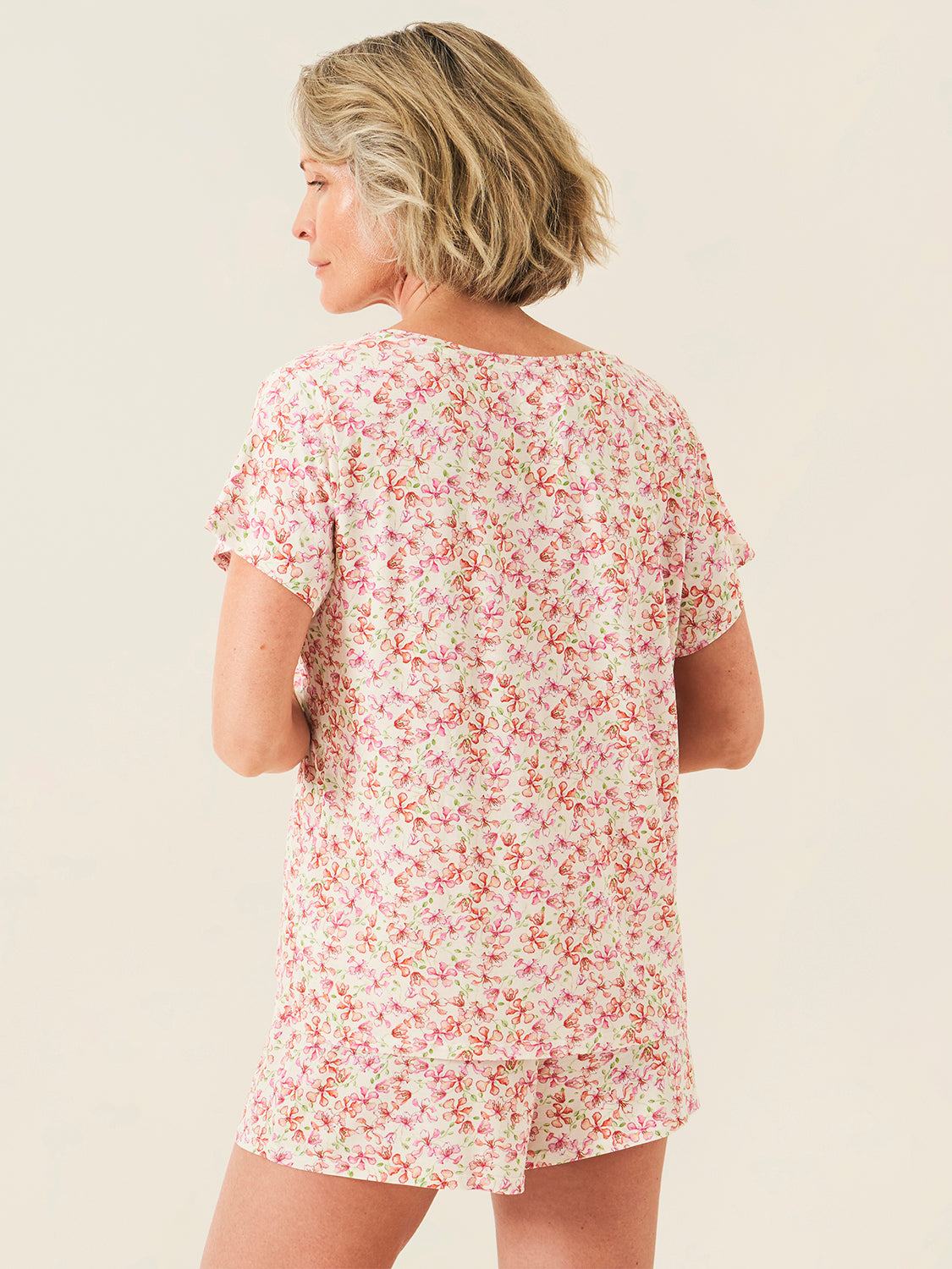 T-shirt & Short Pajama Set - Antique Floral Charming Garment Enterprises Co