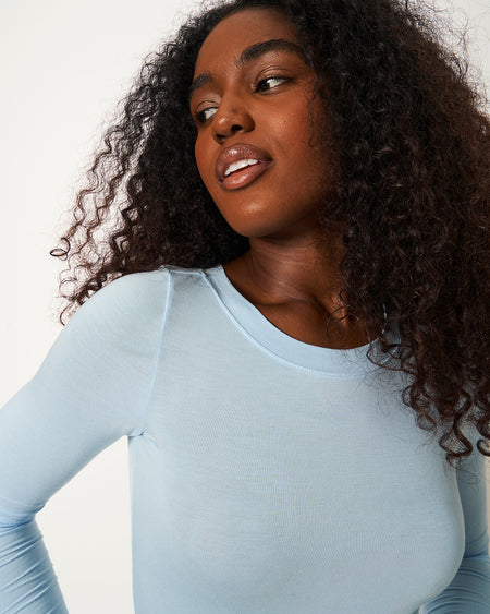 Long Sleeve Bodysuit - Aruba Blue and Rouge Charming Garment Enterprises Co
