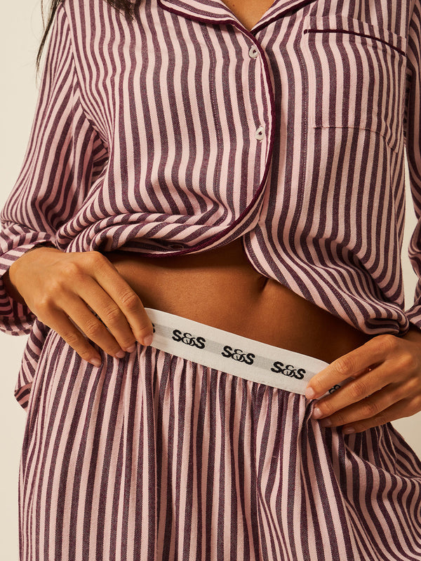 Soft Brushed Woven Pajama Bottoms - Black Cherry Fast Track Sourcing FZC LLC