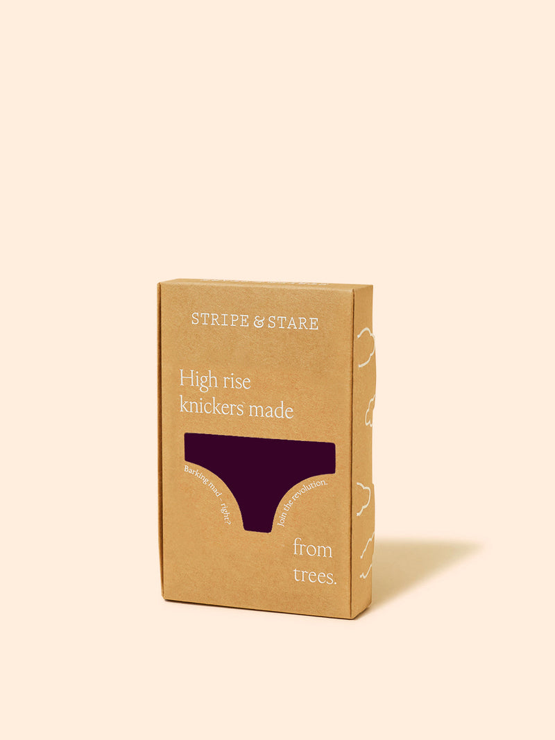 ZigZag Lace High Rise Brief - Black Cherry Hop Lun Limited