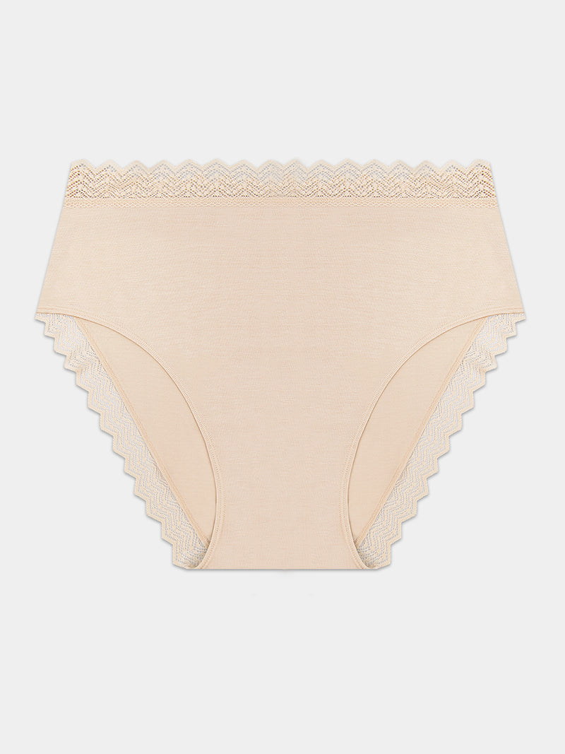 ZigZag Lace High Rise Brief - Sand Hop Lun Limited