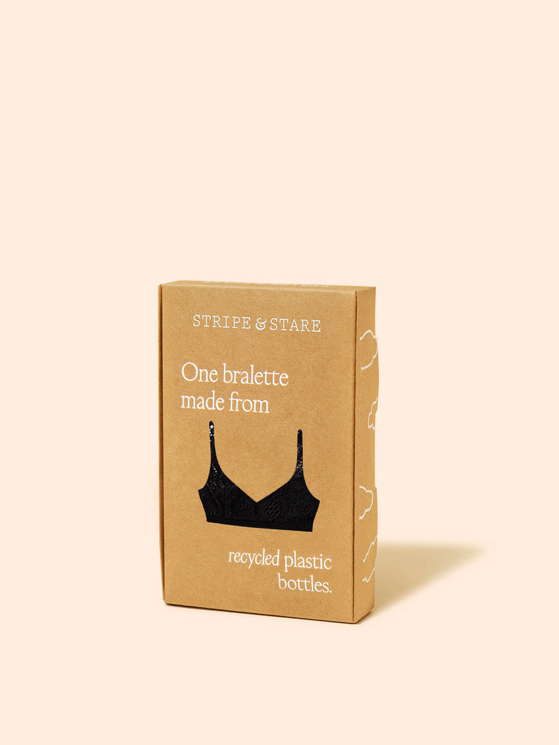 Eco Lace Double Layer Plunge Bra - Black