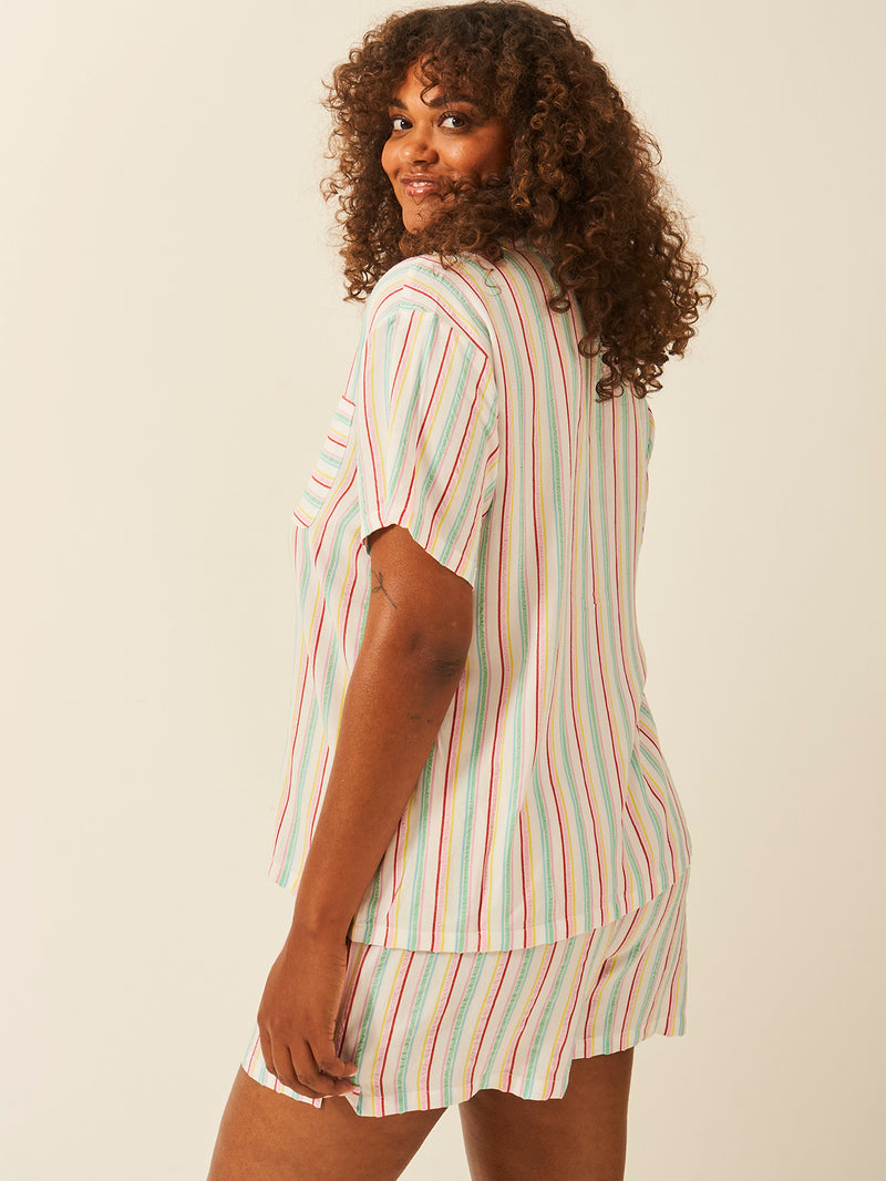 Seersucker Short Sleeve Pajama Top - Bon Bon Stripe Fast Track Sourcing FZC LLC