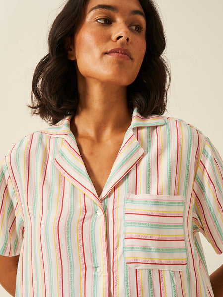 Seersucker Short Sleeve Pajama Top - Bon Bon Stripe Fast Track Sourcing FZC LLC