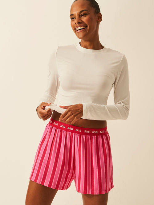 Soft Brushed Woven Pajama Shorts - Candy Pop Stripe Fast Track Sourcing FZC LLC