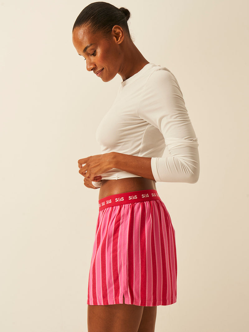 Soft Brushed Woven Pajama Shorts - Candy Pop Stripe Fast Track Sourcing FZC LLC