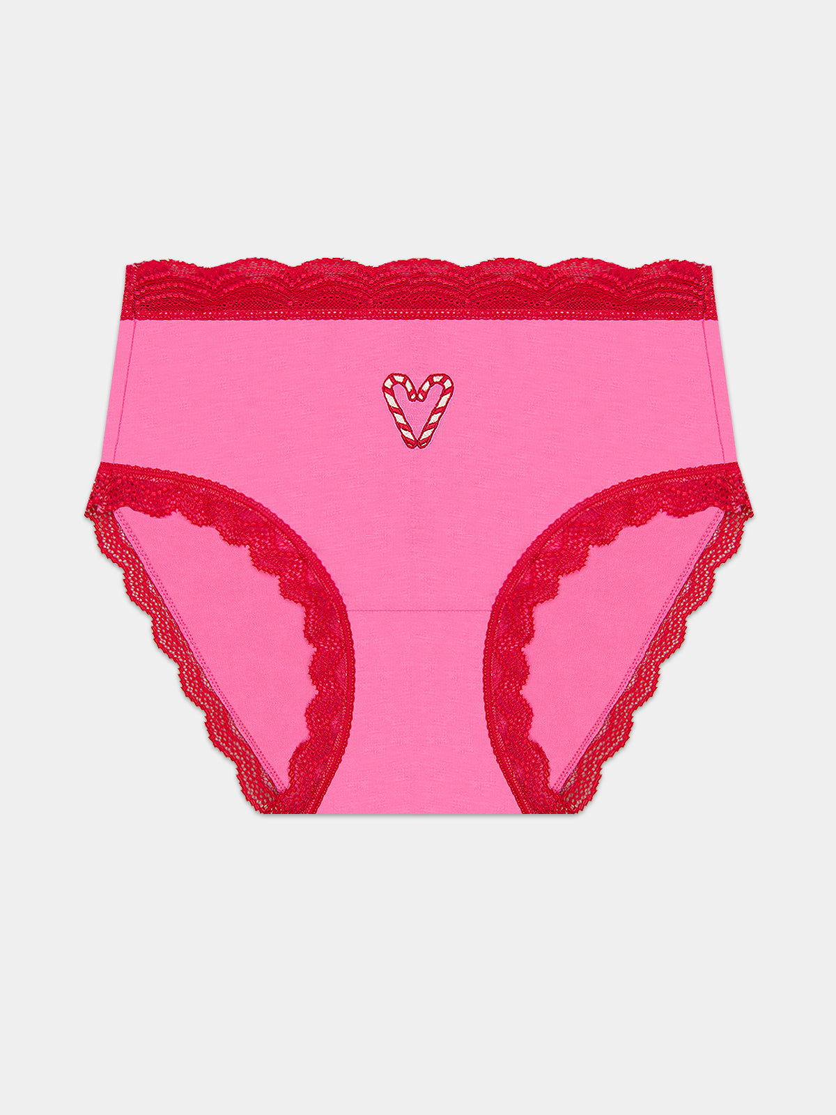High Rise Brief - Candy Heart Embroidery