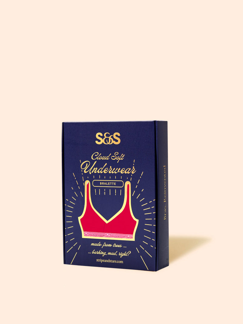 Triangle Lace Bra - Lipstick Red & Pink Cosmos