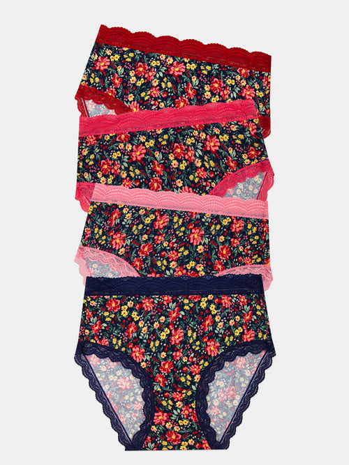 High Rise Brief Four Pack - Cherry Bloom Wholegood Inter-United Ltd