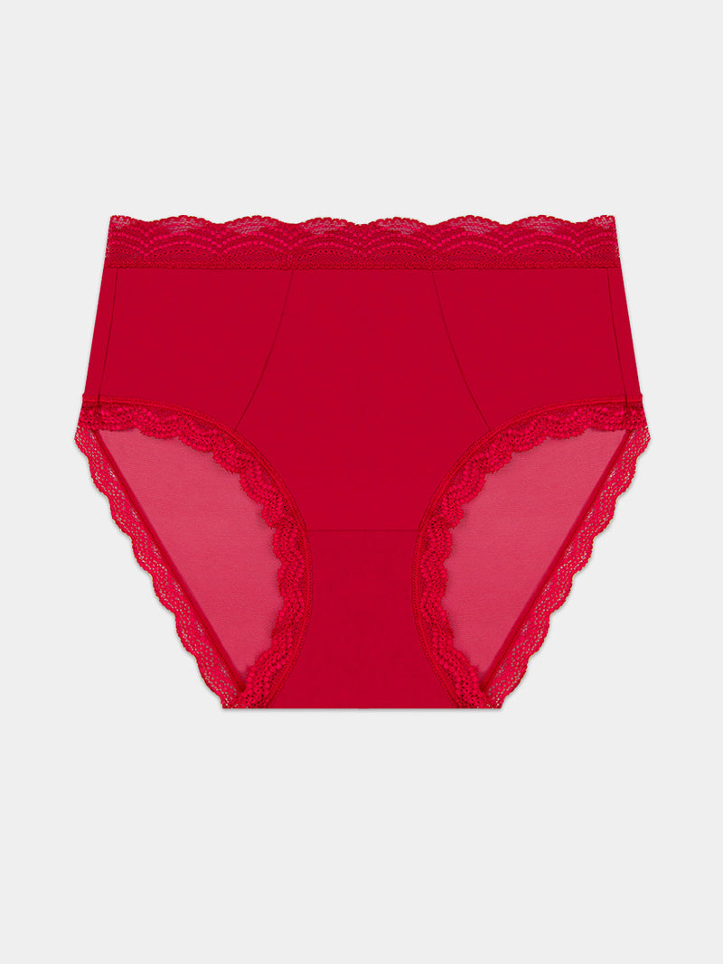 Mesh High Rise Brief - Cherry Red Wholegood Inter-United Ltd