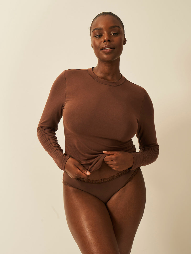 Long Sleeve Under Layer Top - Chocolate Wholegood Inter-United Ltd
