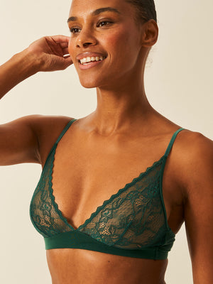 Eco Lace Triangle Bra - Alpine Green