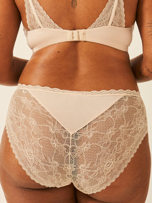Eco Lace High Rise Brief - Sand