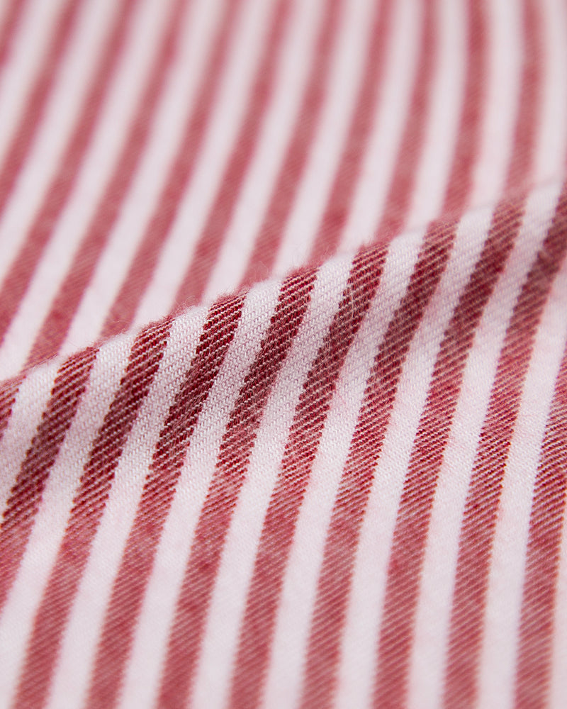 Soft Brushed Woven Pajama Shorts - Red Stripe Anjos & Lourenco