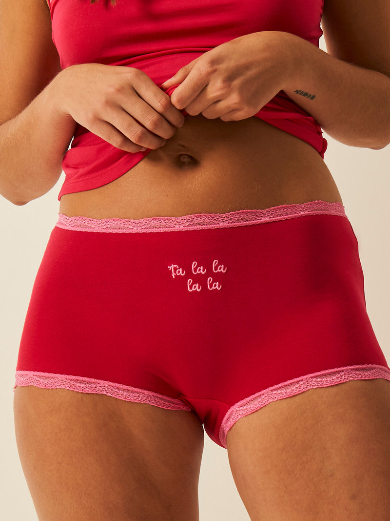 Hipster Brief - Falalala Embroidery