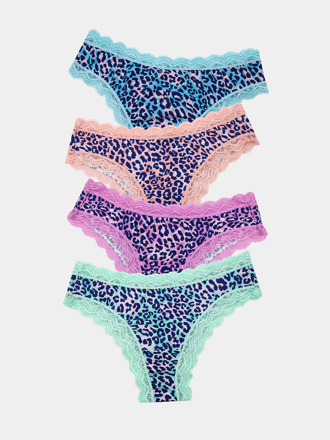 Brazilian Brief Four Pack - Iridescent Leopards Charming Garment Enterprises Co