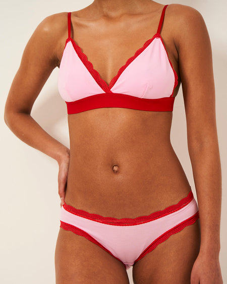 The Original Brief - Pink and Red Contrast Charming Garment Enterprises Co