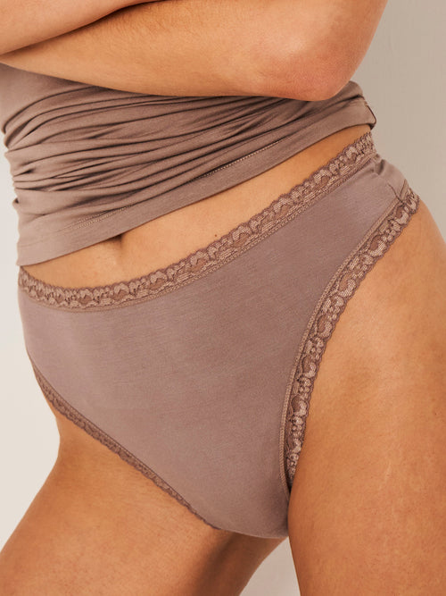 High Waisted Thong - Taupe Charming Garment Enterprises Co