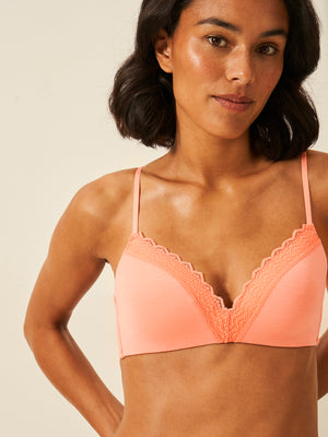 ZigZag Lace Demi Bra - Peach Pop