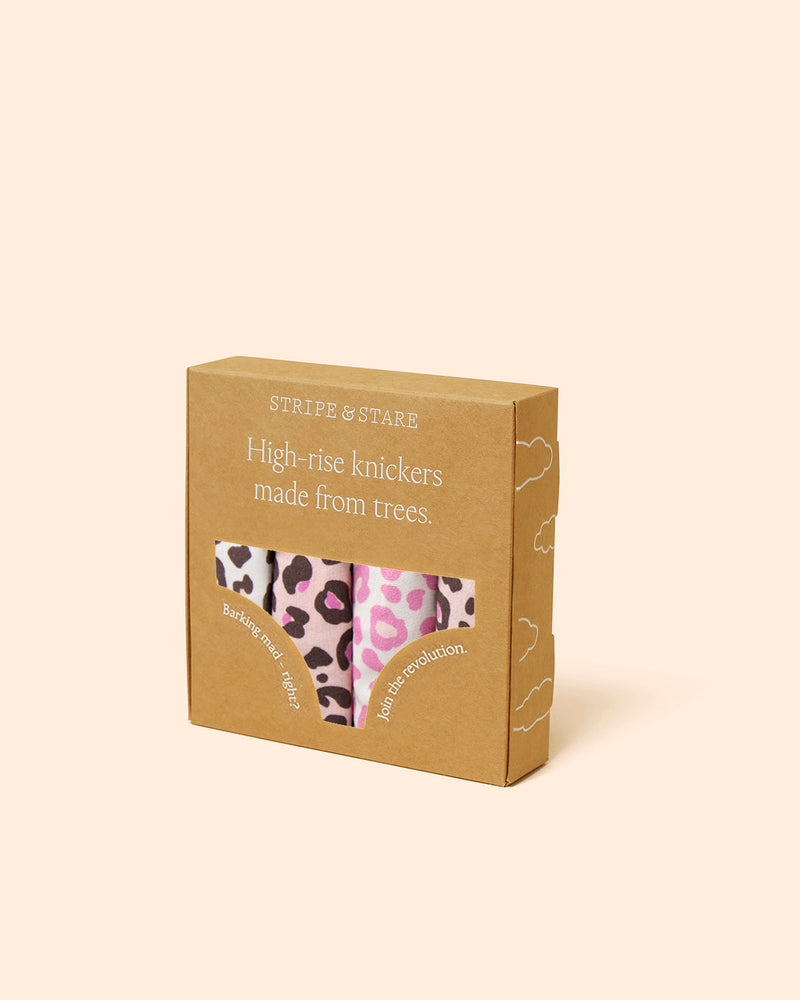 High Rise Brief Four Pack - Liquorice Leopard Charming Garment Enterprises Co