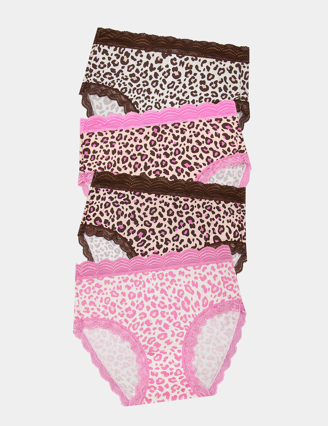 High Rise Brief Four Pack - Liquorice Leopard Charming Garment Enterprises Co