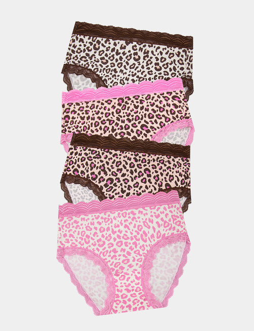 High Rise Brief Four Pack - Liquorice Leopard Charming Garment Enterprises Co