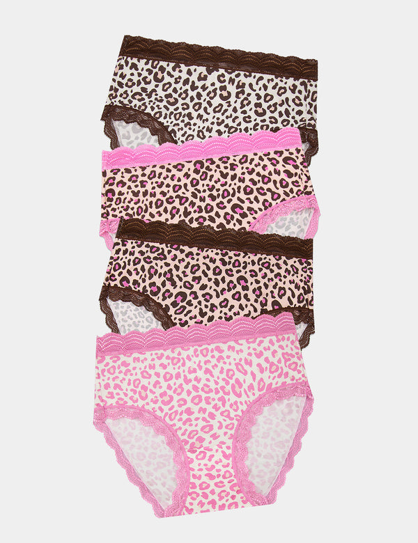 High Rise Brief Four Pack - Liquorice Leopard Charming Garment Enterprises Co
