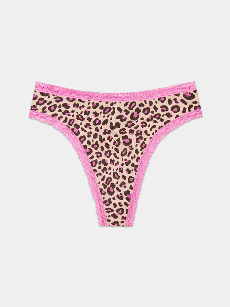 High Waisted Thong - Liquorice Leopard Charming Garment Enterprises Co