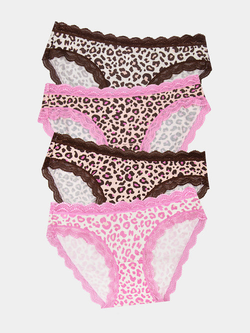 The Original Brief Four Pack - Liquorice Leopard Charming Garment Enterprises Co