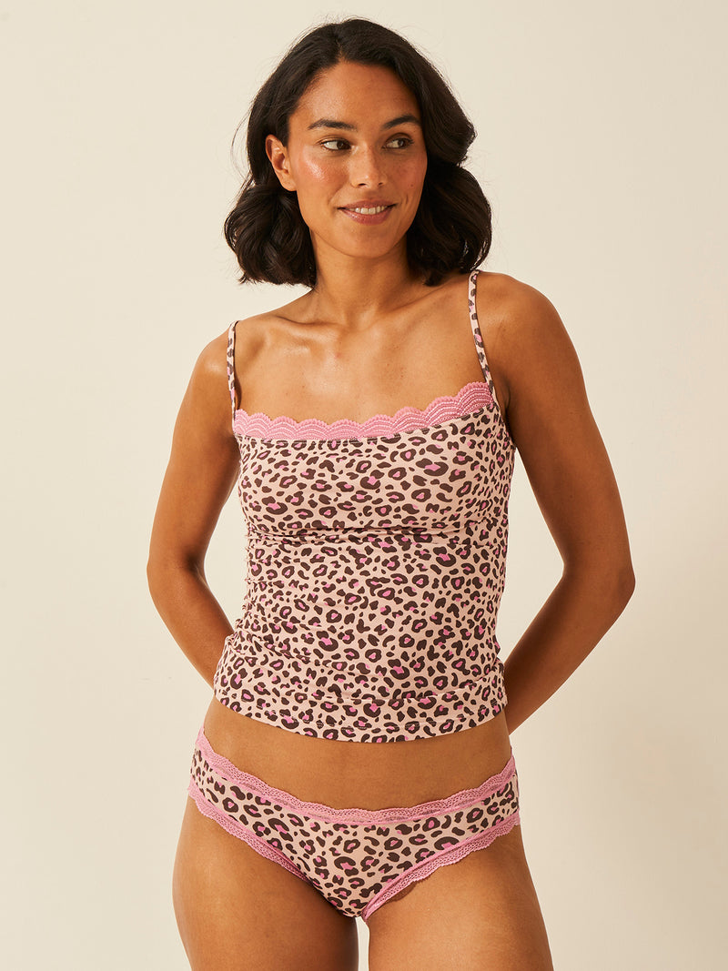 Square Lace Cami - Liquorice Leopard Charming Garment Enterprises Co