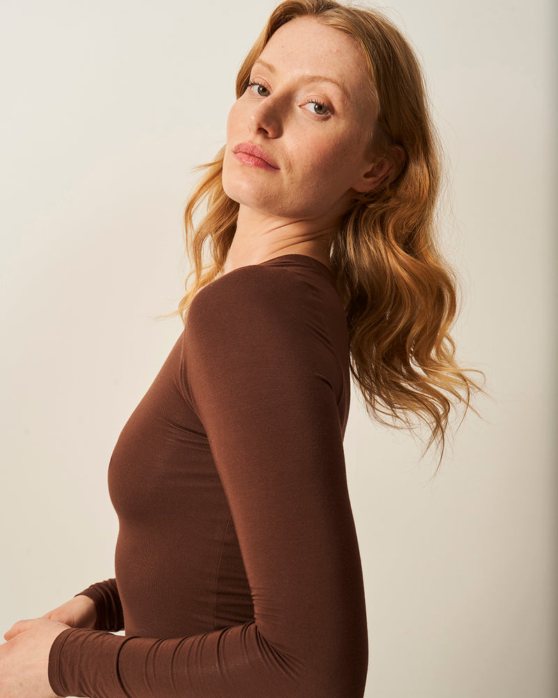 Long Sleeved Bodysuit - Chocolate Wholegood Inter-United Ltd