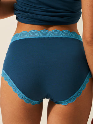 High Rise Brief - Midnight Neon Blue