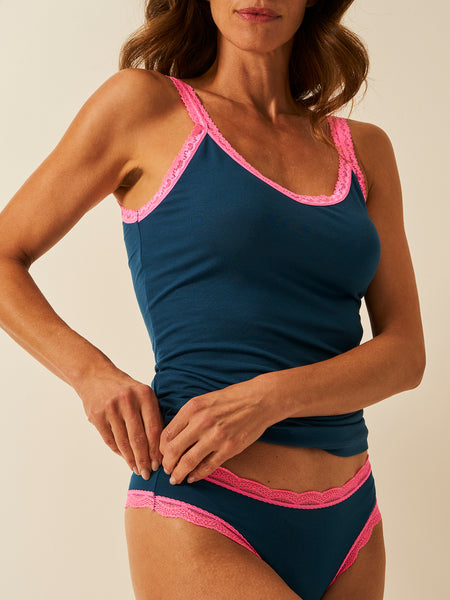 Lace Cami - Midnight Neon Pink Charming Garment Enterprises Co