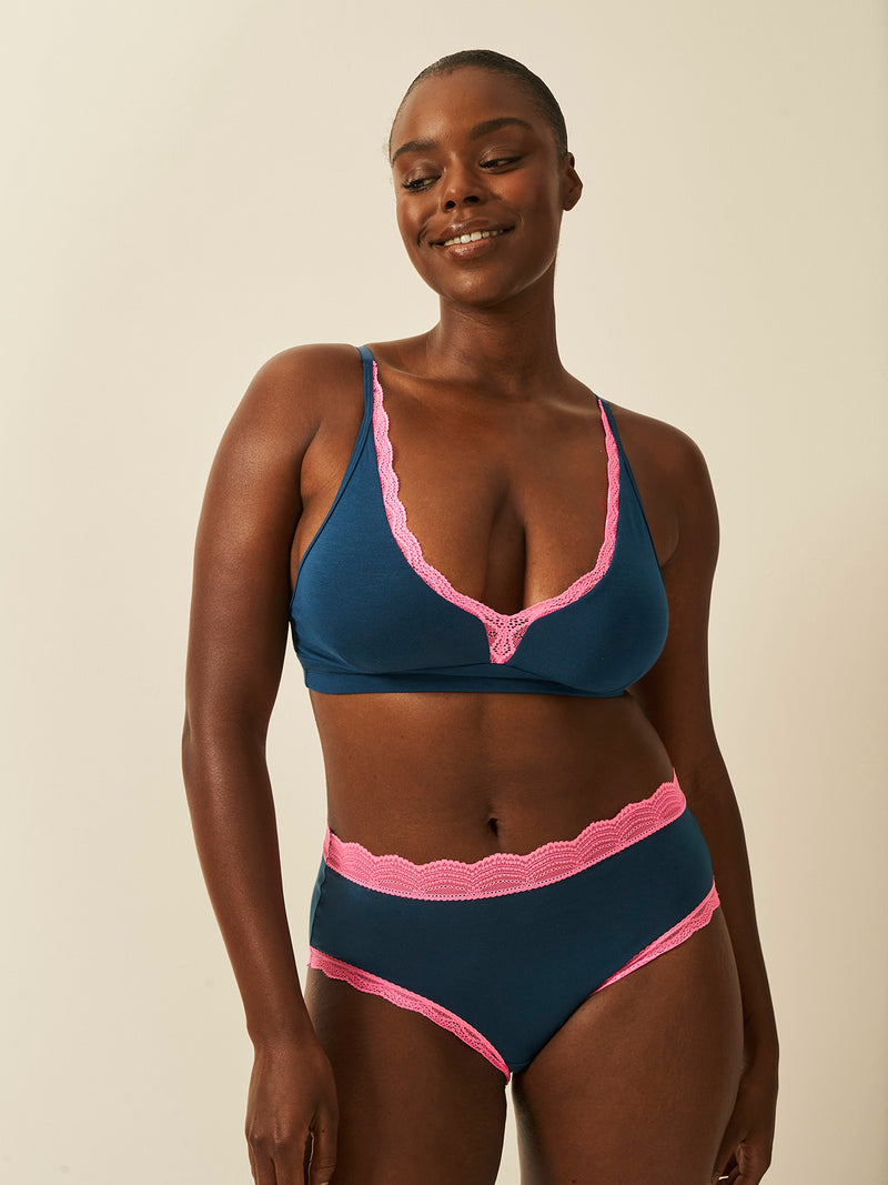 High Rise Brief - Midnight Neon Pink Charming Garment Enterprises Co