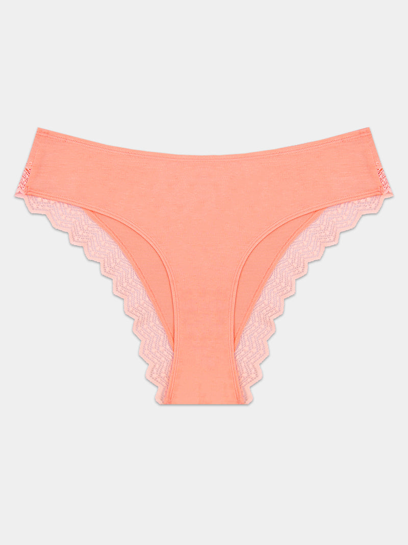 ZigZag Lace Brazilian Brief - Peach Pop Hop Lun Limited