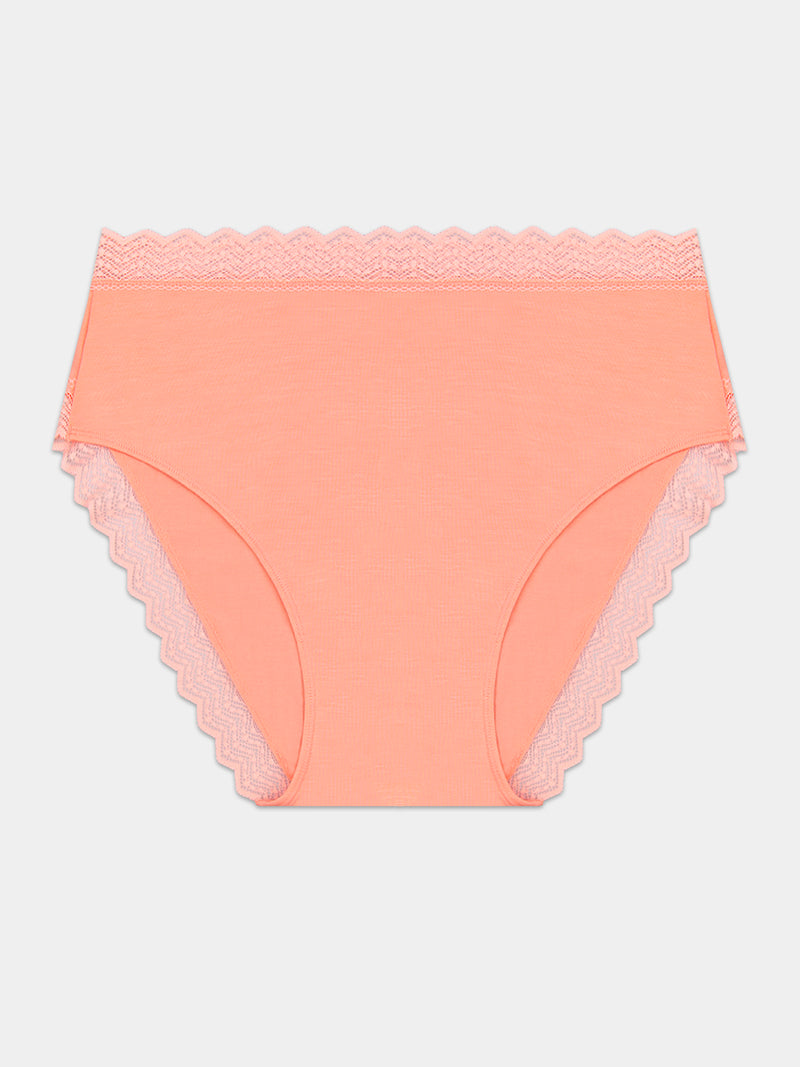 ZigZag Lace High Rise Brief - Peach Pop Hop Lun Limited