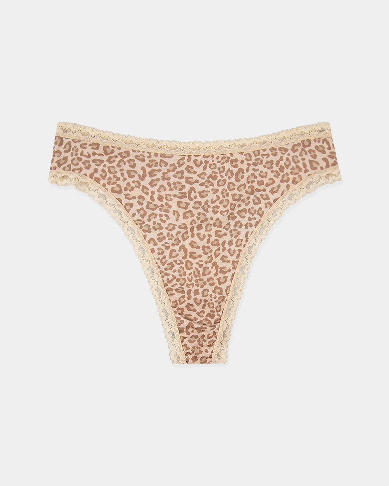 High Waist Thong - Neutral Leopard Sand Charming Garment Enterprises Co