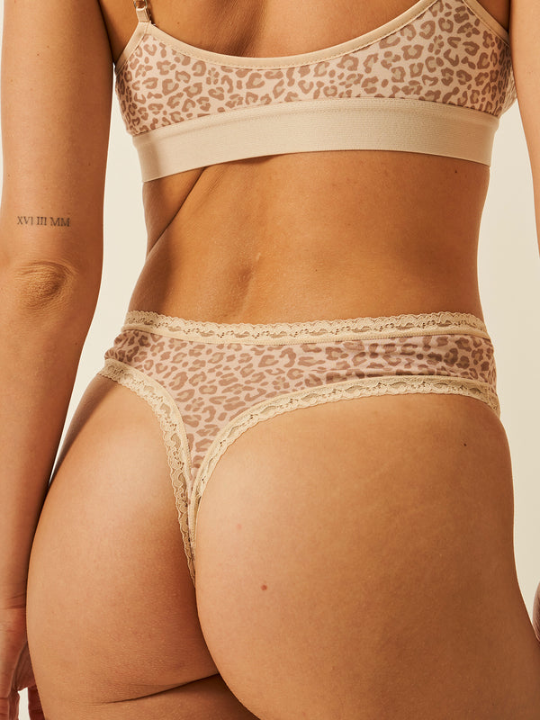 High Waist Thong - Neutral Leopard Sand Charming Garment Enterprises Co