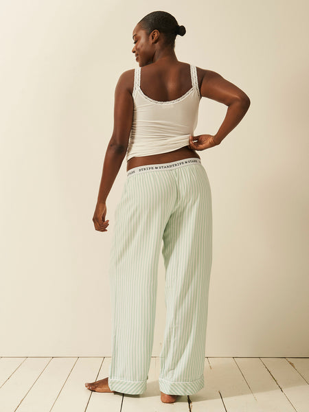 Soft Brushed Woven Pajama Bottoms - Opal Stripe Anjos & Lourenco