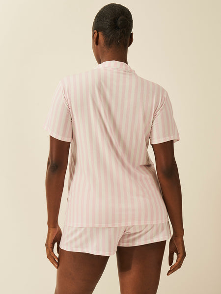 Short Pajama Set - Pale Pink Stripe