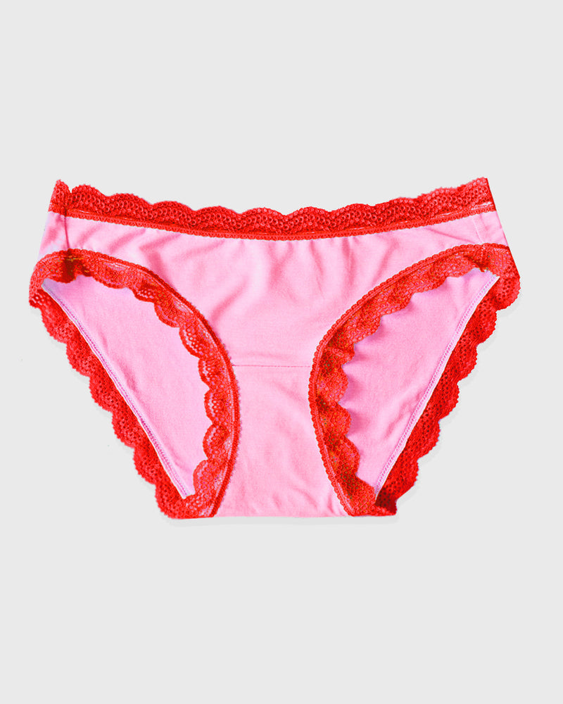 The Original Brief - Pink and Red Contrast Charming Garment Enterprises Co